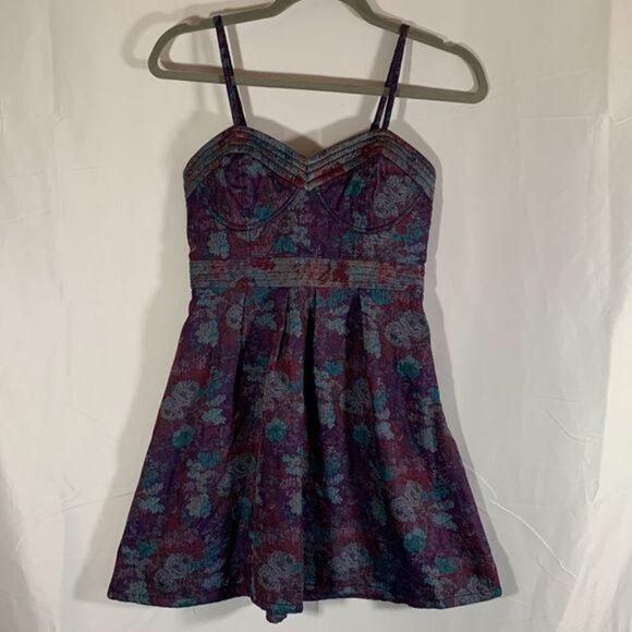Free People Multi-Coloured Floral Tapestry Mini Dress - Picture 1 of 7